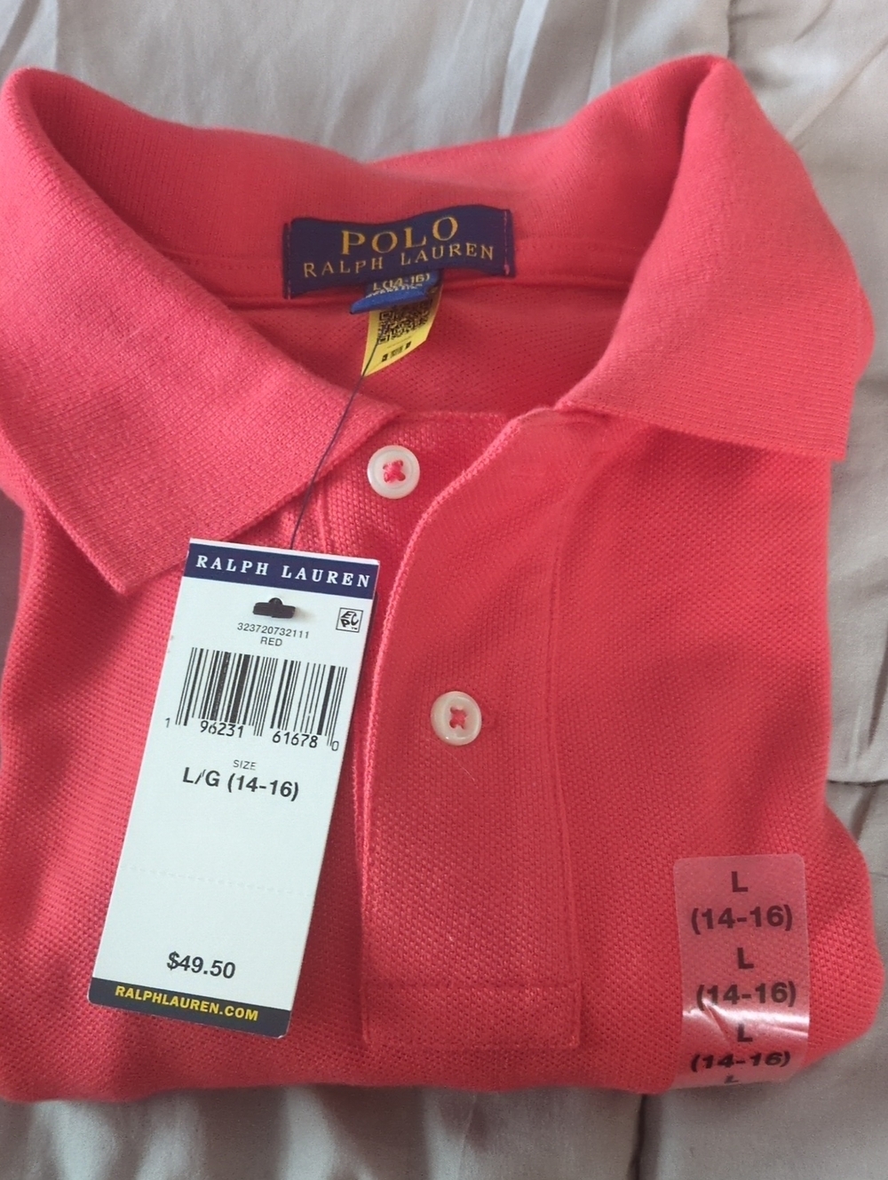 Polo by Ralph Lauren Coral-Red Classic Polo with Blue Pony